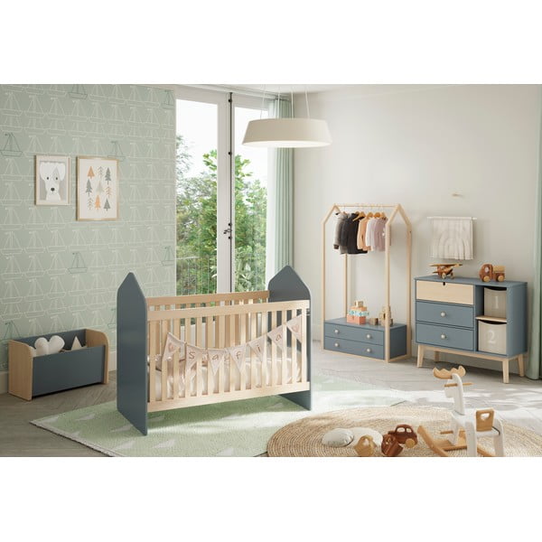 Szarozielona szafa dziecięca otwarta 80x170x40 cm Esteban – Marckeric-image-1