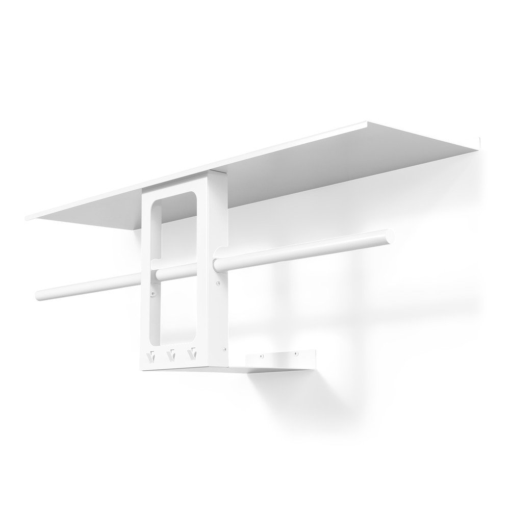 Biały stalowy wieszak ścienny z półką 100 cm Luno Small – Spinder Design