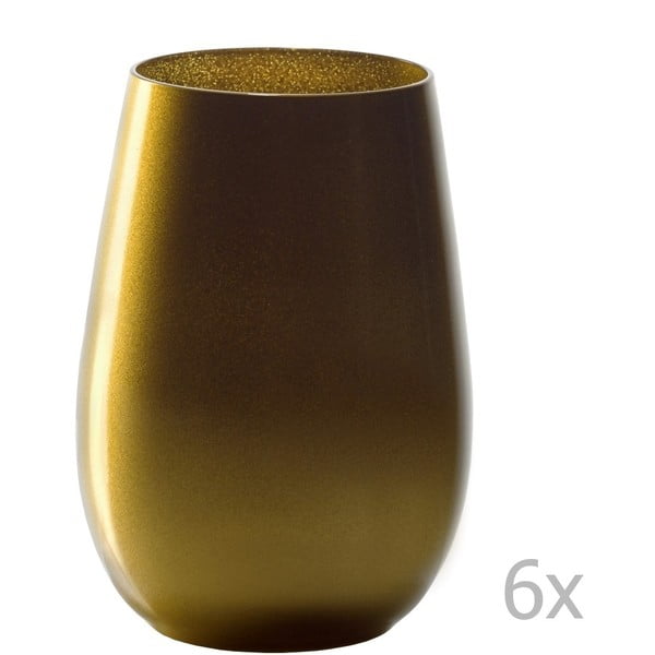 Zestaw 6 złotych szklanek Stölzle Lausitz Olympic Beacher, 465 ml