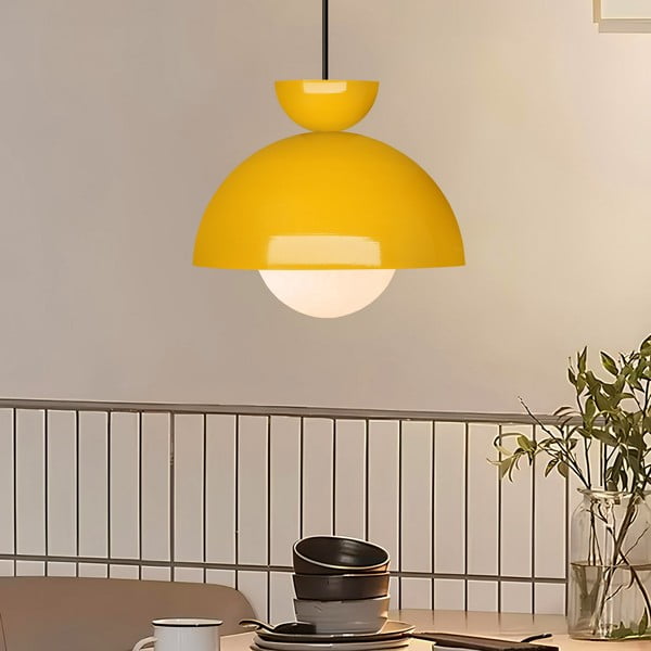 Żółta lampa wisząca z metalowym kloszem ø 25 cm Arta – Opviq lights-image-1