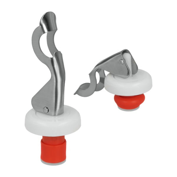 Zestaw 2 zatyczek do butelek ze stali nierdzewnej Metaltex-image-1