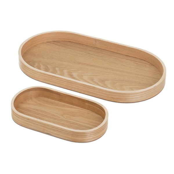 Drewniane tace dekoracyjne zestaw 2 szt. 20x37 cm – Casa Selección