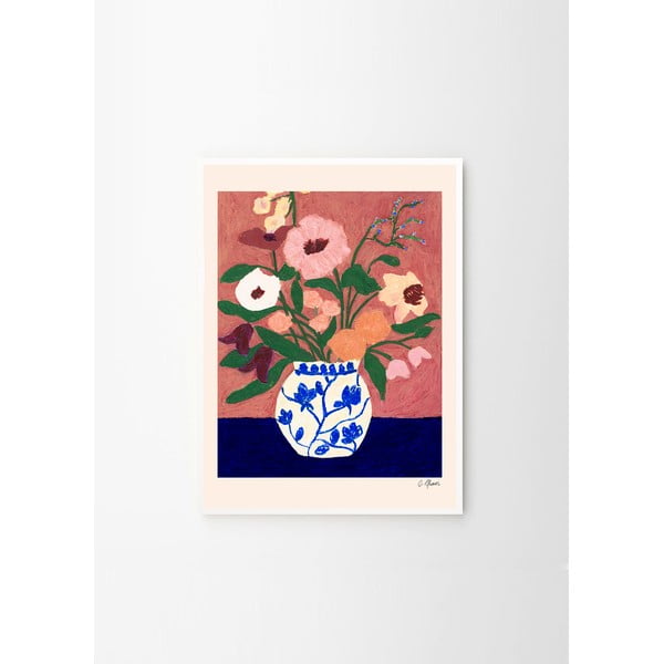 Plakat 30x40 cm Flowers on Blue Table – Carla Llanos – The Poster Club-image-3