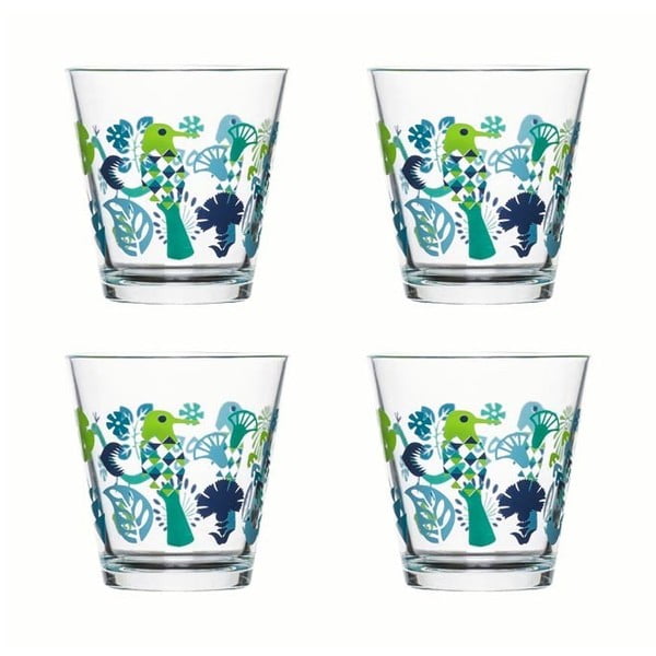 Zielono-niebieski zestaw 4 szklanek Fantasy 200 ml