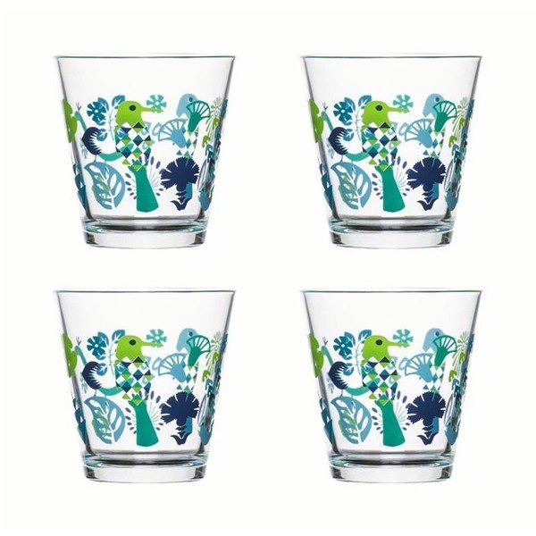 Zielono-niebieski zestaw 4 szklanek Fantasy 200 ml