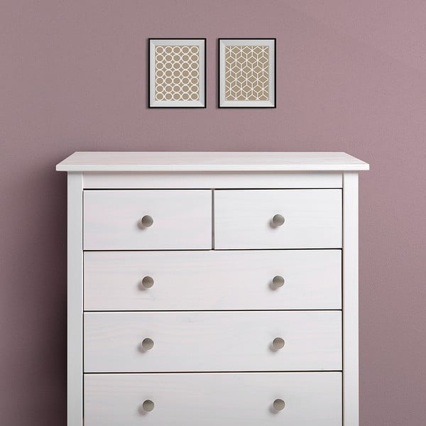 Biała wysoka komoda z litego drewna sosnowego 79x80 cm Berna – Marckeric-image-4