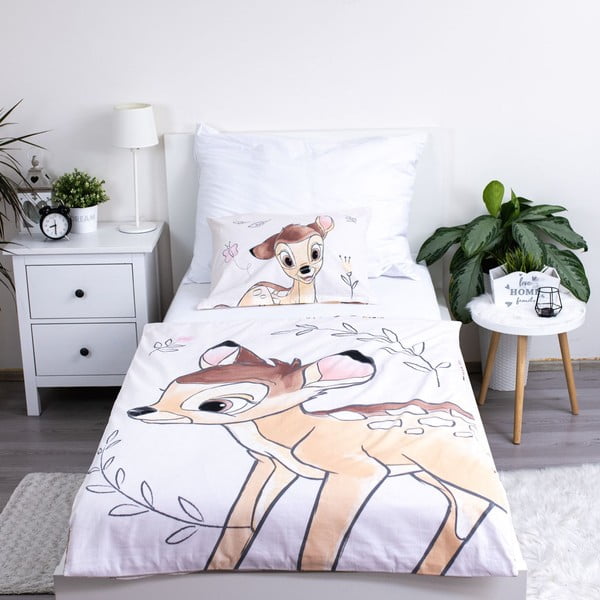 Bawełniana pościel dziecięca do łóżeczka 100x135 cm  Bambi "Beige" – Jerry Fabrics-image-1
