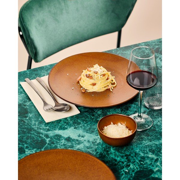 Brązowy porcelanowy talerz ø 27 cm Ovio – BonBistro-image-1