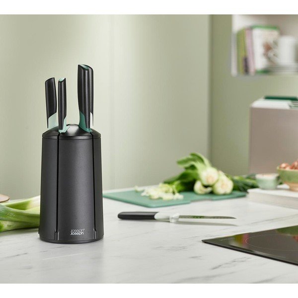 Zestaw noży ze stojakiem obrotowym 5 szt. ze stali nierdzewnej Elevate – Joseph Joseph-image-1