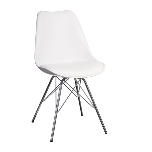 Białe krzesło ze srebrnymi nogami Ixia Room
