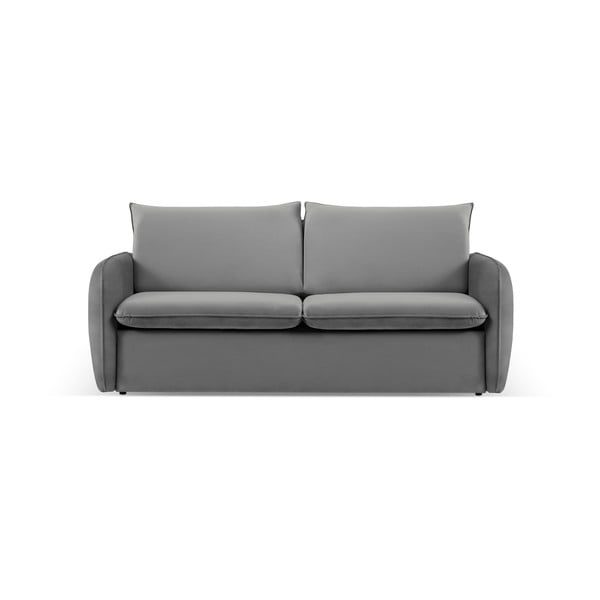 Szara aksamitna rozkładana sofa 194 cm Vienna – Cosmopolitan Design