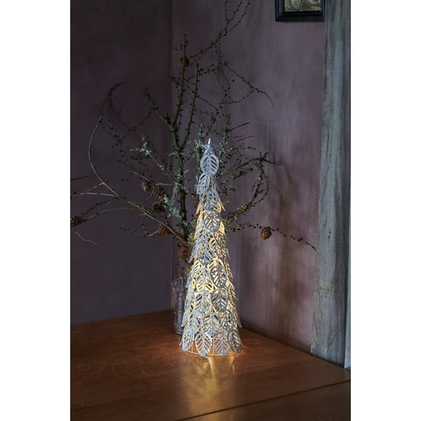 Dekoracja świetlna LED w kształcie choinki Sirius Kirstine Silver, wys. 53,5 cm