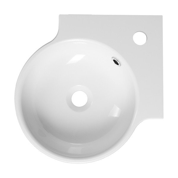 Biała okrągła umywalka z kompozytu mineralnego 38x38 cm Kaori – Sapho-image-1