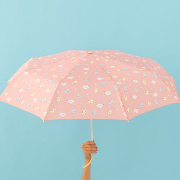 Różowa parasolka Mr. Wonderful Cloudy, szer. 108 cm
