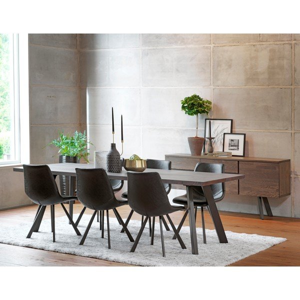 Czarne krzesło do jadalni z czarnymi nogami Rowico Alpha-image-4