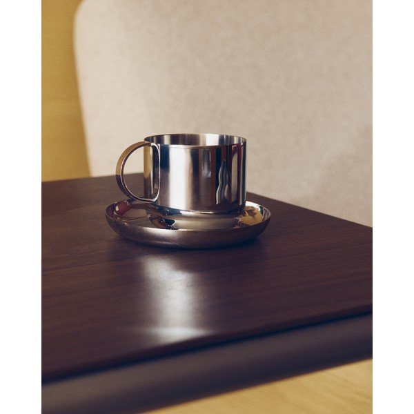 Filiżanki ze stali nierdzewnej w kolorze srebra zestaw 2 szt. Nirela – Kave Home-image-3