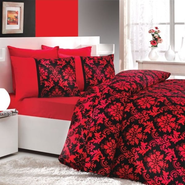Komplet pościeli na łóżko podwójne Avangarde Red, 200x220 cm