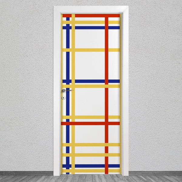Naklejka na drzwi LineArtistica Mondrian 4, 80x215 cm
