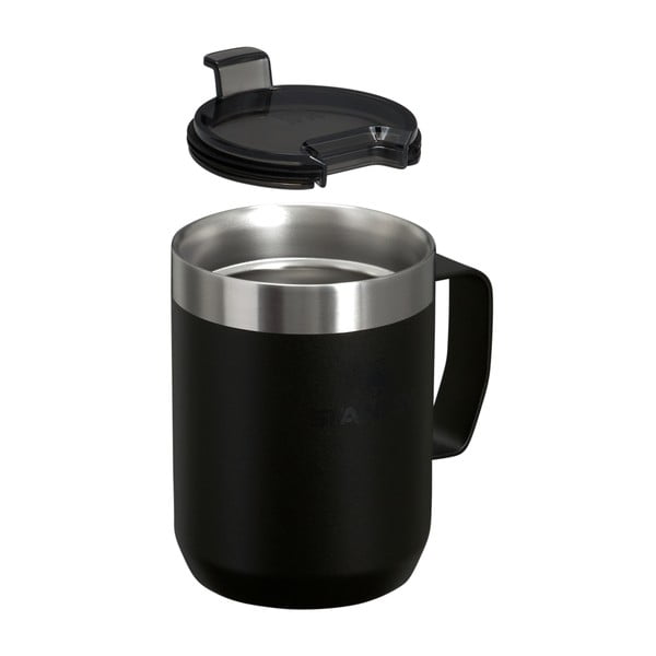 Czarny kubek termiczny ze stali nierdzewnej 230 ml Stay-Hot Camp Mug Black – Stanley-image-1