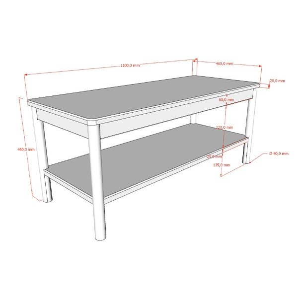 Drewniana/z płyty MDF ławka w naturalnym kolorze Olive – Vipack-image-2
