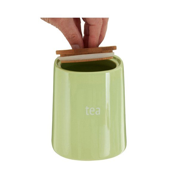 Zielony pojemnik na herbatę z bambusowym wieczkiem Premier Housewares Fletcher, 800 ml-image-2