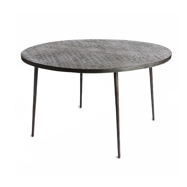 Czarny stół z drewna mango Simla Rock, ⌀ 1,2 m