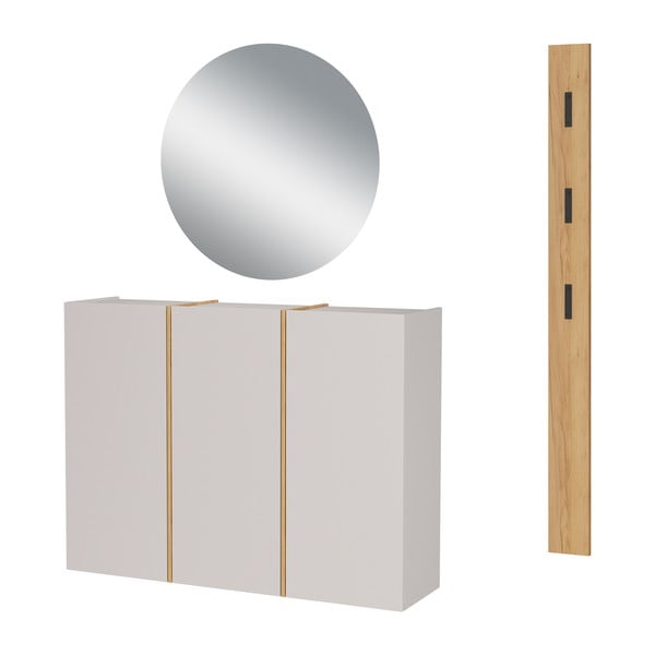 Kremowo-naturalny zestaw do przedpokoju 168x200x37 cm Libbiano – Germania