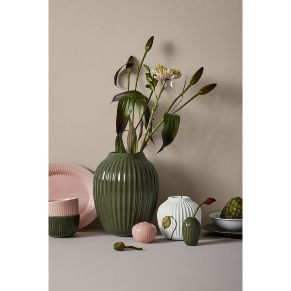 Ciemnozielony kamionkowy wazon Kähler Design, wys. 25,5 cm-image-1