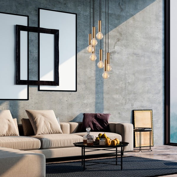 Lampa wisząca w czarno-złotym kolorze ø 40 cm Tempo – Opviq lights-image-1