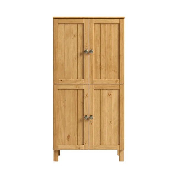 Wysoka szafka łazienkowa z litego drewna sosnowego w jasnym naturalnym kolorze 62x125 cm Calle – Støraa