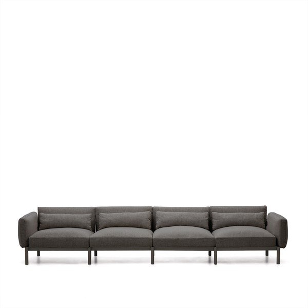 Ciemnoszara modułowa sofa ogrodowa 370 cm Sorells – Kave Home-image-3