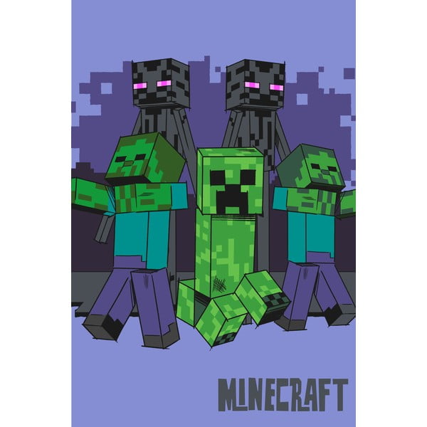 Polarowy koc dziecięcy 100x150 cm Minecraft "Mobs coming for you" – Jerry Fabrics