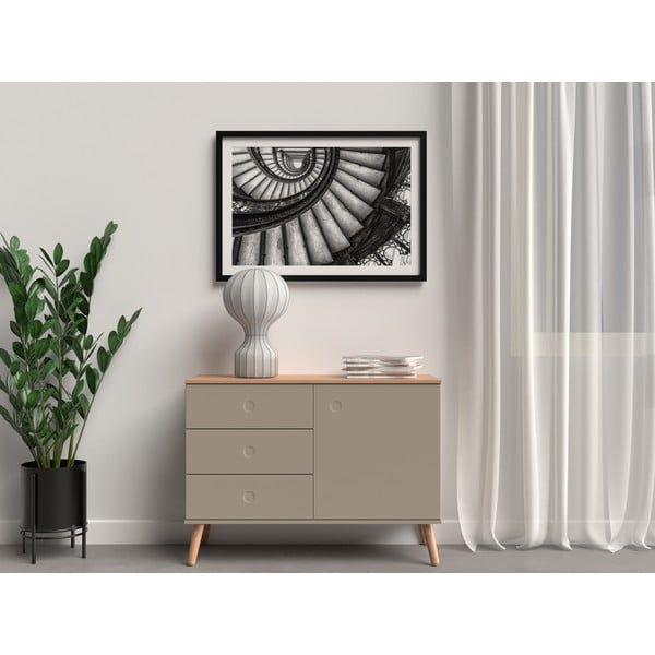 Brązowa niska komoda w dekorze dębu 109x79 cm Dot – Tenzo-image-1