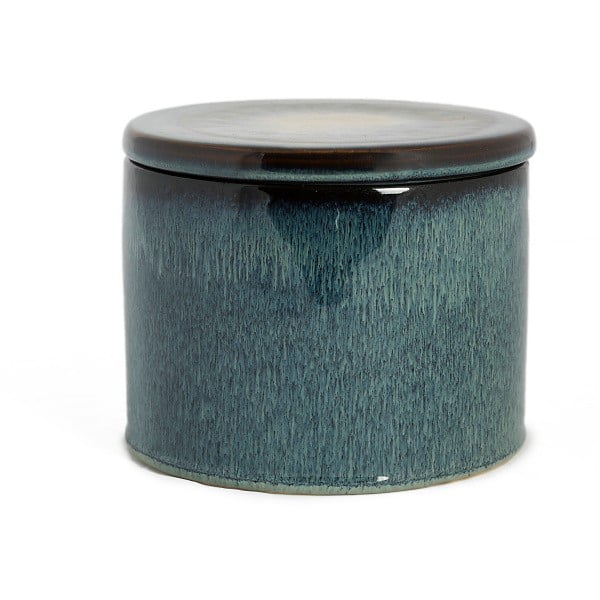 Szaroniebieski pojemnik ceramiczny Simla Soft, wys. 12,2 cm