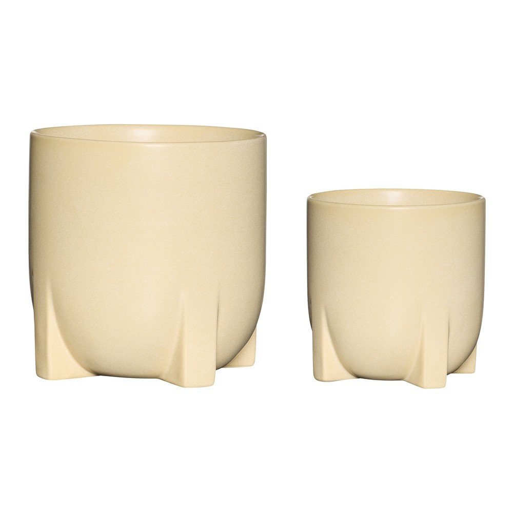 Ceramiczne ręcznie wykonane osłonki na doniczki zestaw 2 szt. ø 21 cm Up – Hübsch
