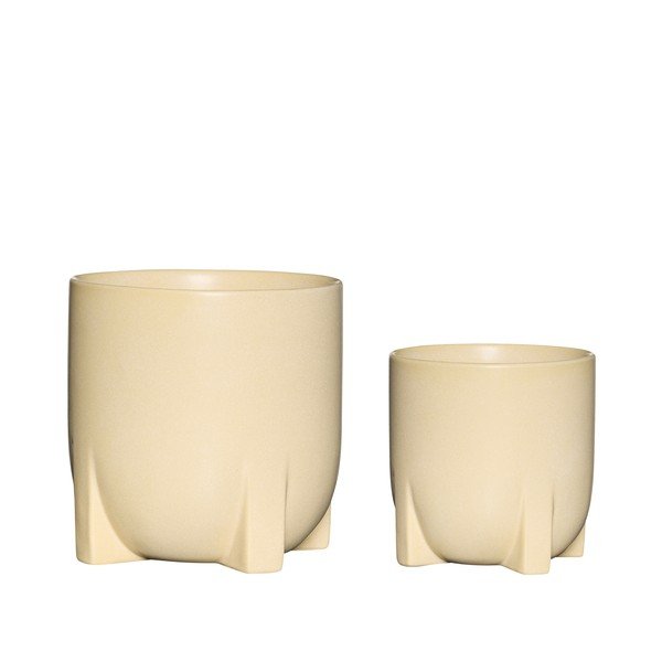 Ceramiczne ręcznie wykonane osłonki na doniczki zestaw 2 szt. ø 21 cm Up – Hübsch