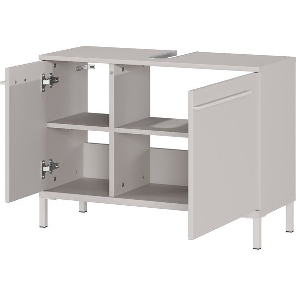 Kremowa szafka pod umywalkę z matowym wykończeniem 80x59 cm Laurino – Germania-image-2