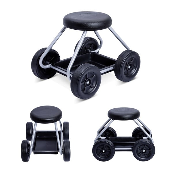 Czarny/szary stołek ogrodowy Secura – Maximex-image-3