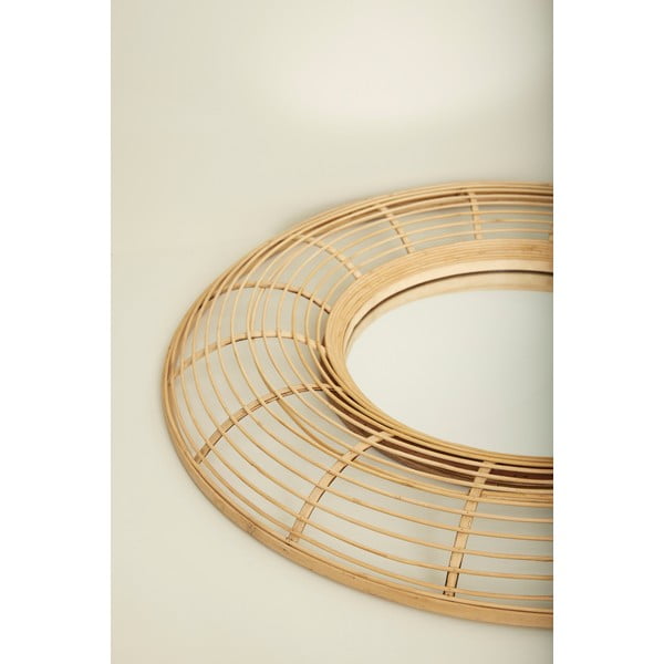 Lustro ścienne z bambusową ramą ø 80 cm Charm – Hübsch-image-2