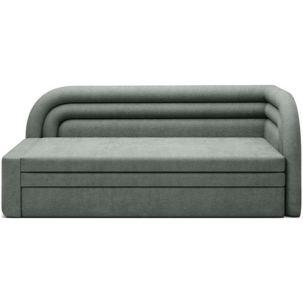 Zielona rozkładana/ze schowkiem sofa z tkaniny szenilowej prawostronna 223 cm Fabillo – ELTAP