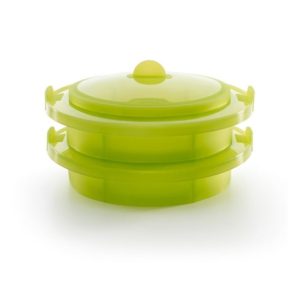 Zielone silikonowe naczynie do gotowania na parze Lékué Steamer XL, ⌀ 27,5 cm