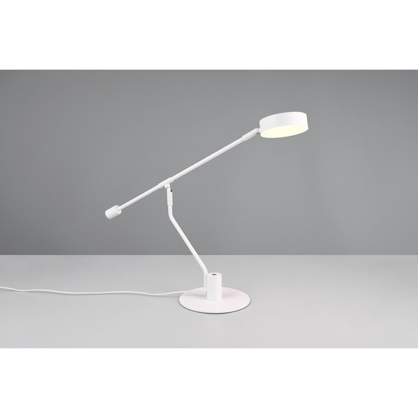 Lampa stołowa LED z elastyczną konstrukcją w matowym białym kolorze (wysokość 64 cm) Manduro – Trio-image-2