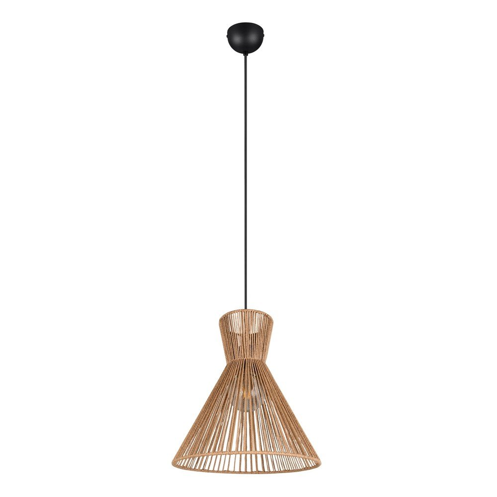 Metalowa lampa wisząca w naturalnym kolorze z kloszem plecionki papierowej ø 35 cm Rosalie – Reality