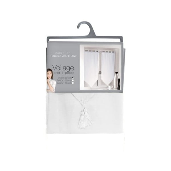 Białe firanki z woalu zestaw 2 szt. 60x90 cm Voiline – douceur d'intérieur-image-3