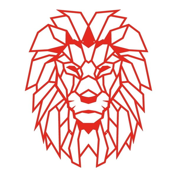 Czerwona metalowa dekoracja ścienna Wall Decor Lion