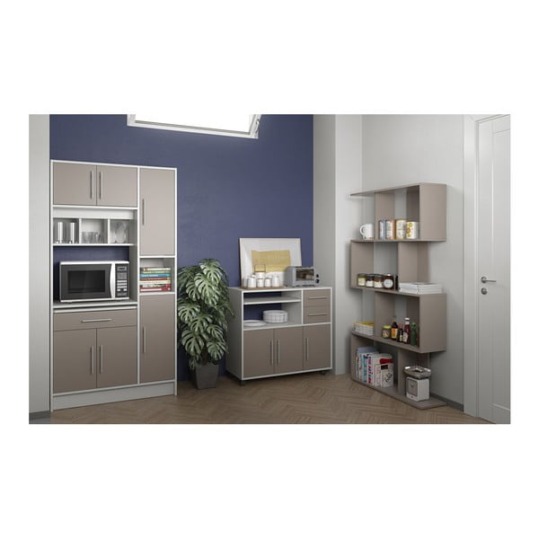 Szara szafka kuchenna na kółkach z półkami TemaHome Marius-image-2