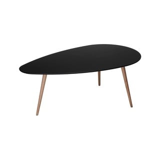 Czarny stolik z nogami z drewna bukowego Furnhouse Fly, 116x66 cm