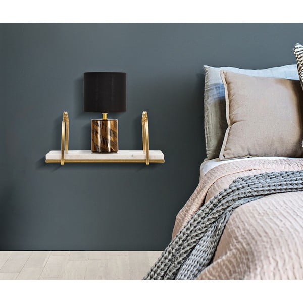 Marmurowa półka w biało-złotym kolorze 40 cm Marble – Mauro Ferretti-image-1