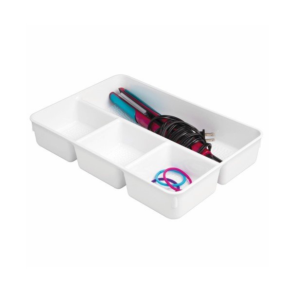 Biały organizer InterDesign Rain Plus, dł. 34 cm-image-1