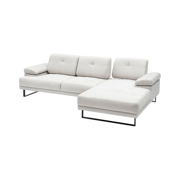 Biała sofa narożna Artie Mustang, prawy narożnik-image-2